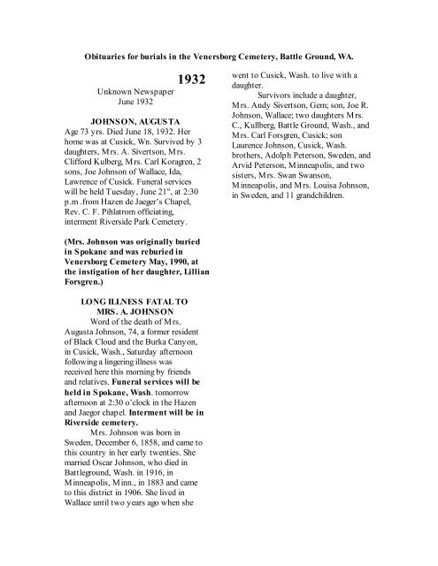 oscar johnson funeral home obituaries