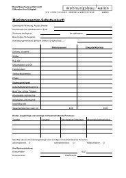 Fragebogen für Mietinteressenten - Wohnungsbau G.m.b.H.