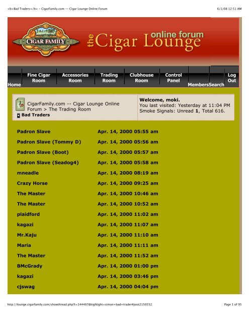 Cigar Bum Forum