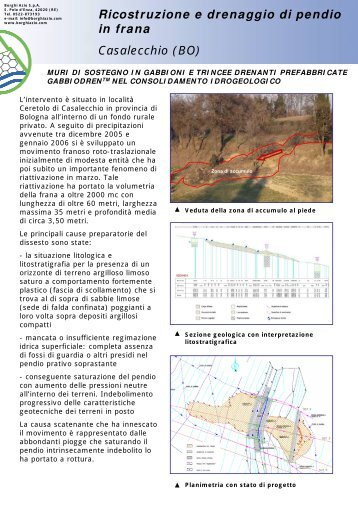 Ricostruzione e drenaggio di pendio in frana ... - Borghi Azio SpA