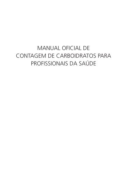 Manual de Contagem de Carboidratos - Sociedade Brasileira de ...