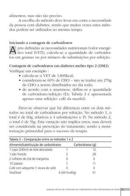 Manual de Contagem de Carboidratos - Sociedade Brasileira de ...