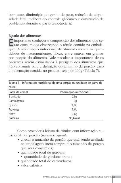 Manual de Contagem de Carboidratos - Sociedade Brasileira de ...