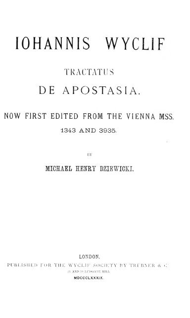 Tractatus de apostasia