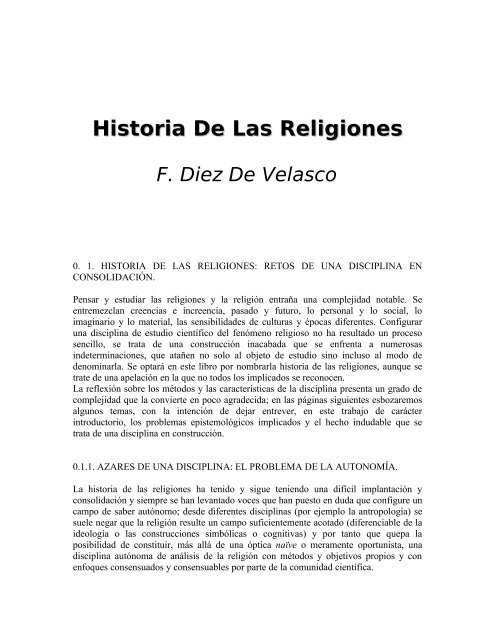 Historia De Las Religiones