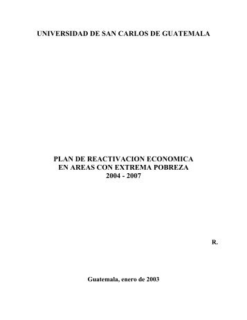 Plan de reactivación económica / USAC - Ministerio de Finanzas ...