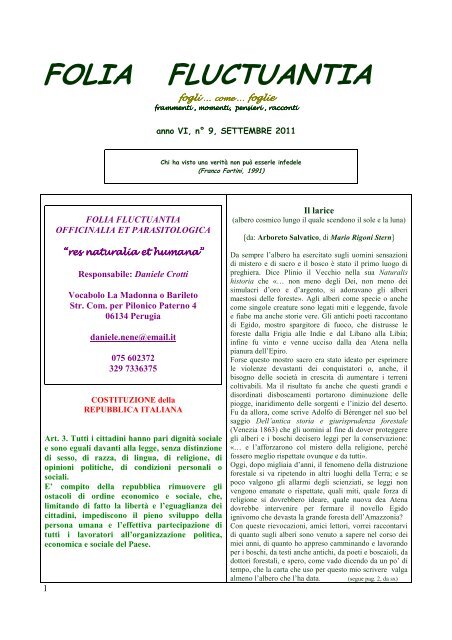 FOLIA FLUCTUANTIA settembre 2011.pdf - La Tramontana