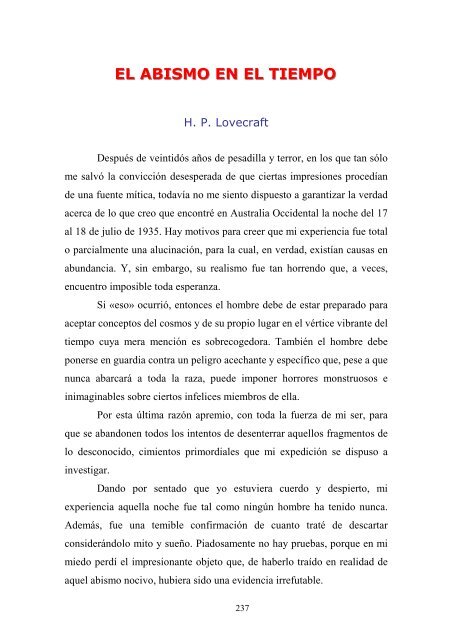 H. P. Lovecraft = Lovecraftiana 3 - cuentos en ... - GutenScape.com