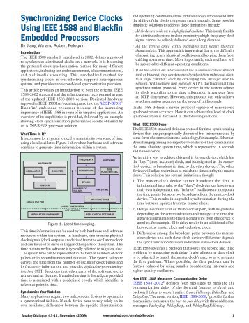 Synchronizing Device Clocks Using IEEE 1588 ... - Analog Devices