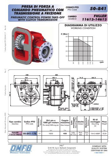 presa di forza a comando pneumatico con trasmissione ... - Omfb.com