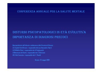 DISTURBI PSICOPATOLOGICI IN ETÀ EVOLUTIVA ... - ASL di Brescia