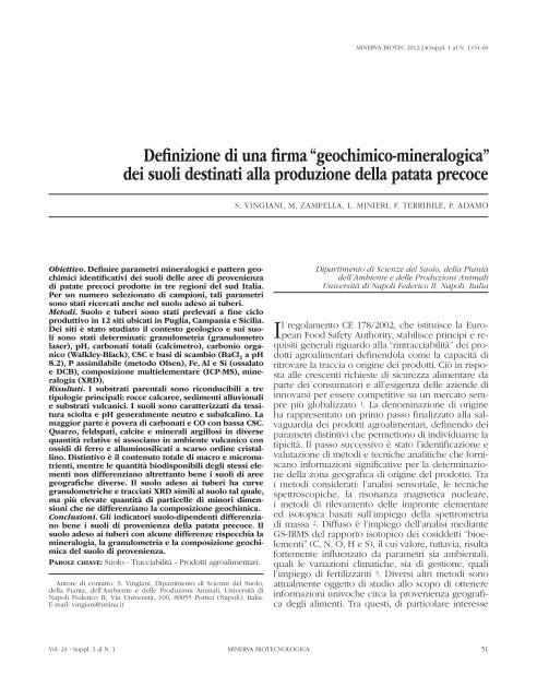 tipizzazione e caratterizzazione di varietà precoci di patata ... - PbgLab