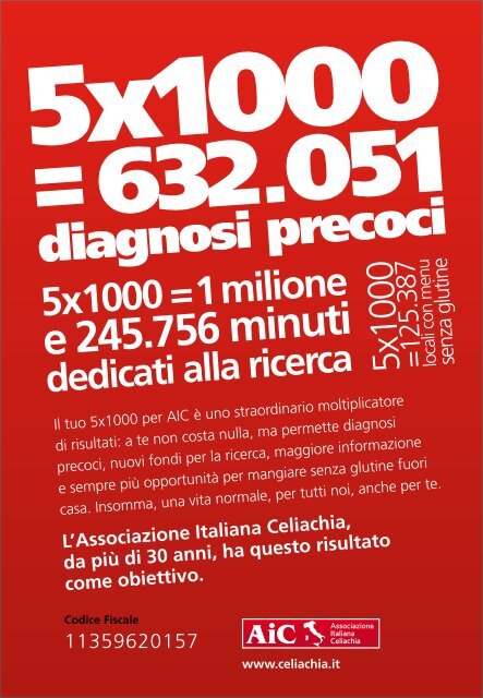 promemoria 5 per mille - Associazione Italiana Celiachia