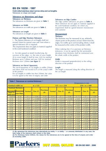 BS EN 10258 & 9 - ParkerSteel