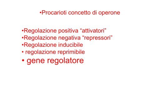 Regolazione dell'espressione