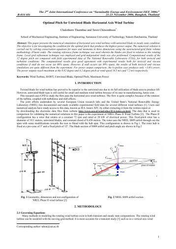 Optimal Pitch for Untwisted Blade Horizontal Axis Wind Turbine