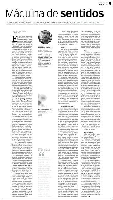 O jornal de literatura do Brasil Preciso escrever ... - Jornal Rascunho