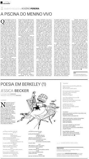 O jornal de literatura do Brasil Preciso escrever ... - Jornal Rascunho
