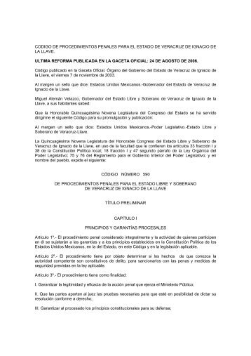 codigo de procedimientos penales para el estado de veracruz