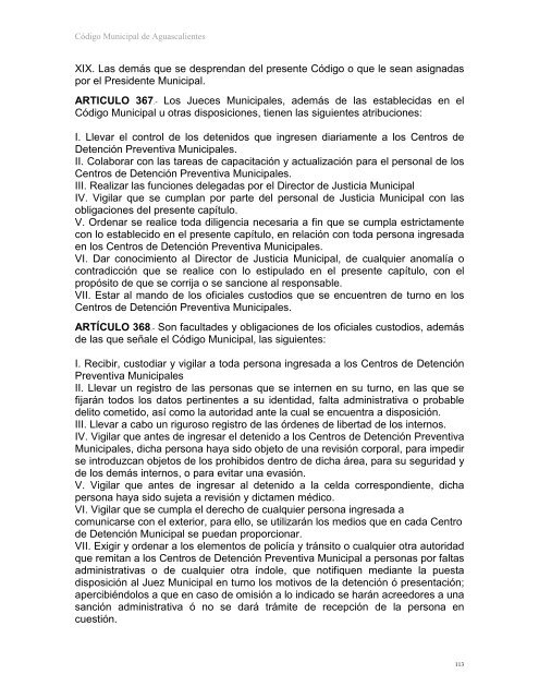 CÓDIGO MUNICIPAL DE AGUASCALIENTES - Gobierno de ...