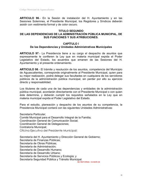 CÓDIGO MUNICIPAL DE AGUASCALIENTES - Gobierno de ...