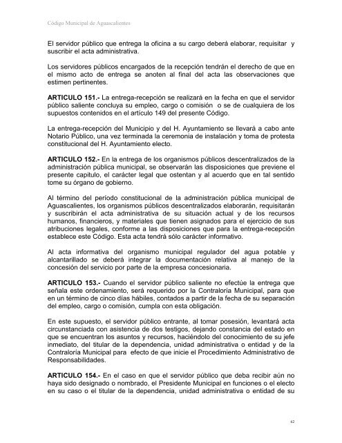 CÓDIGO MUNICIPAL DE AGUASCALIENTES - Gobierno de ...