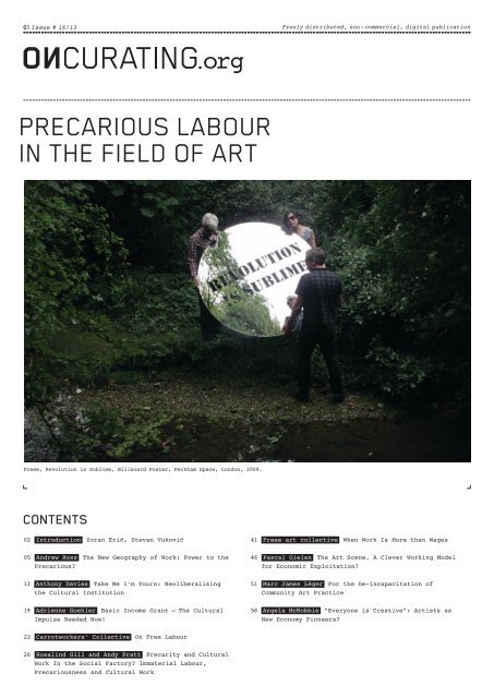 PRECARIOUS LABOUR IN THE FIELD OF ART - Tensta konsthall