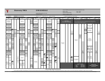 Shawnessy YMCA GYM SCHEDULE - YMCA Calgary