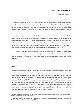 La patología ambiental - Coordinación de Estudios de Posgrado ...