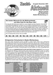 RBW-Zucht-Aktuell 12/2001 - Rinderunion Baden-Württemberg e.V.