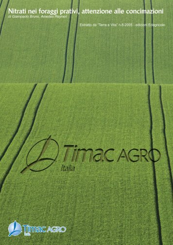Nitrati nei foraggi prativi, attenzione alle concimazioni - TIMAC Agro