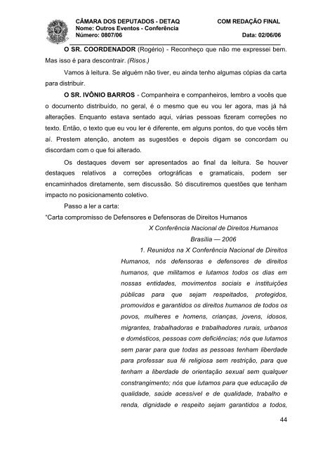 departamento de taquigrafia, revisão e redação núcleo de redação ...