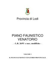 PIANO FAUNISTICO VENATORIO - Provincia di Lodi