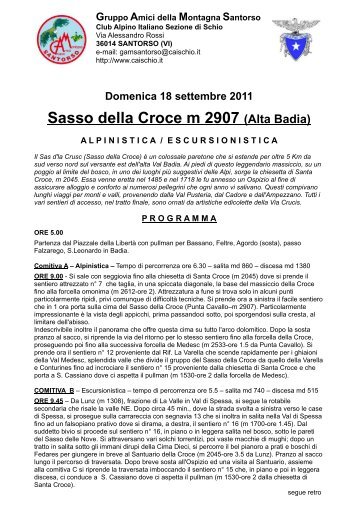 Visiona il Programma - CAI Schio