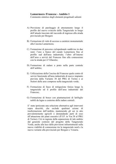 Tangenziale verde: Progetto preliminare - Prusst