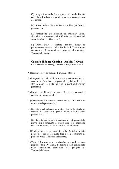 Tangenziale verde: Progetto preliminare - Prusst