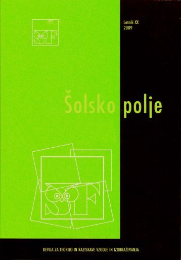 Šolsko polje, letnik XX, številke 1-6, 2009 - Pedagoški inštitut