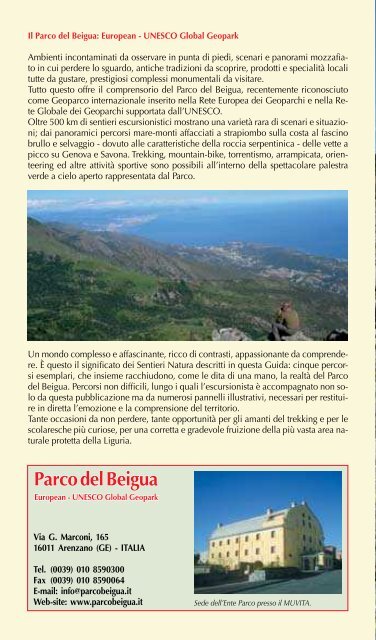 Guida Sentieri Natura italiano - Parco Naturale Regionale del Beigua