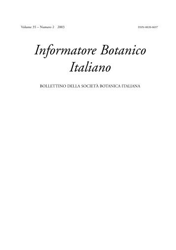 Informatore Botanico Italiano - Società Botanica Italiana