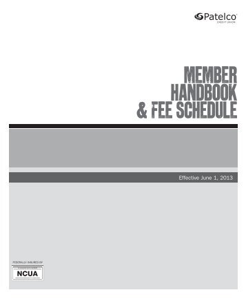 member handbook & Fee Schedule - Patelco Credit Union