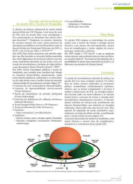 Incontinência Urinária de Esforço no Século XX Teorias e cirurgias ...