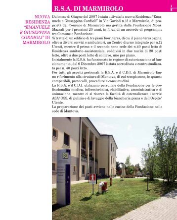E - R.S.A. di MARMIROLO - Fondazione Mons. Arrigo Mazzali