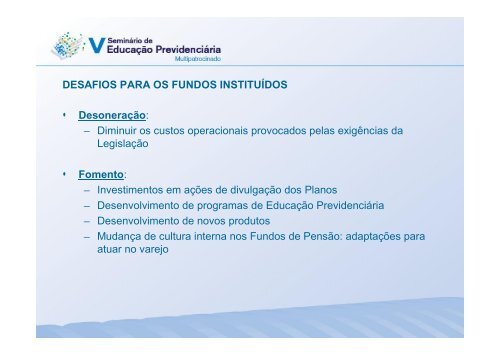 Fundos Instituídos - Ministério da Previdência Social