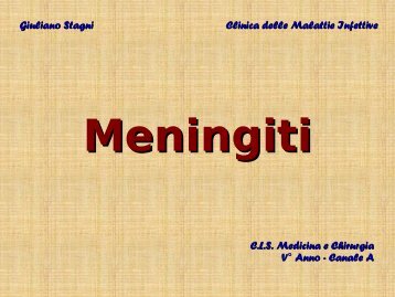 Meningiti - Facoltà di Medicina e Chirurgia