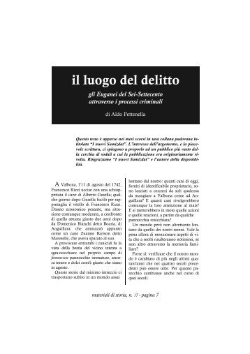 IL LUOGO DEL DELITTO. Gli Euganei - Centro Studi Ettore Luccini