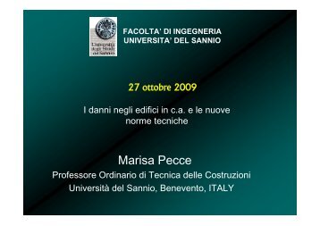 prof.ssa Marisa Pecce - Università del Sannio