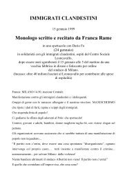 IMMIGRATI CLANDESTINI Monologo scritto e recitato da Franca ...