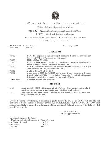 Ambito Territoriale per la Provincia di Roma - Cisl Scuola Lazio