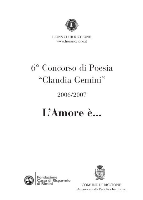Libro Poesie 2007 - Lions Club Riccione