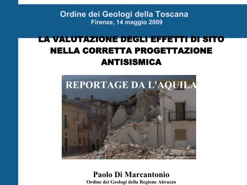 Geol. Di Marcantonio P - Ordine dei Geologi della Toscana